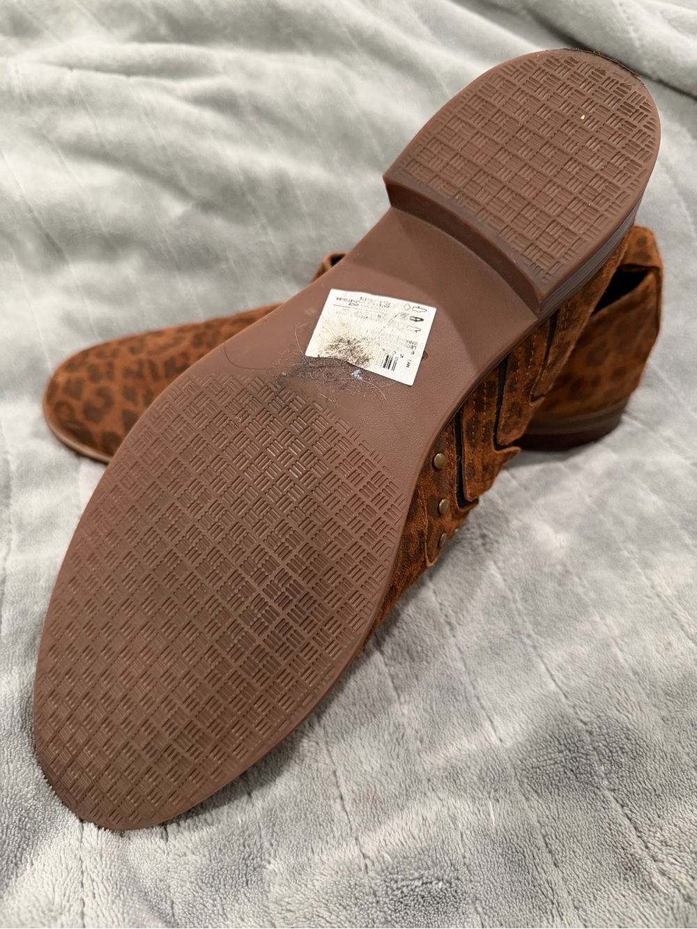 Clarks Leopard Print Suede Loafers - Brown/Tan - Picture 5 of 7